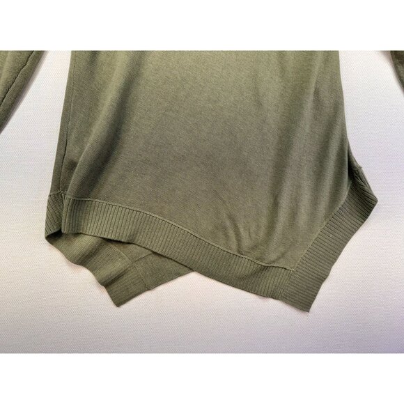Chicos Womens Asymmetrical Hem Knit Sweater Size 1 Olive Green - Picture 8 of 9